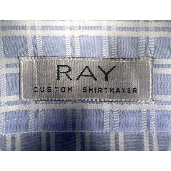 Ray Light Blue Button Down Custom Dress Shirt Size XL - Picture 3 of 6
